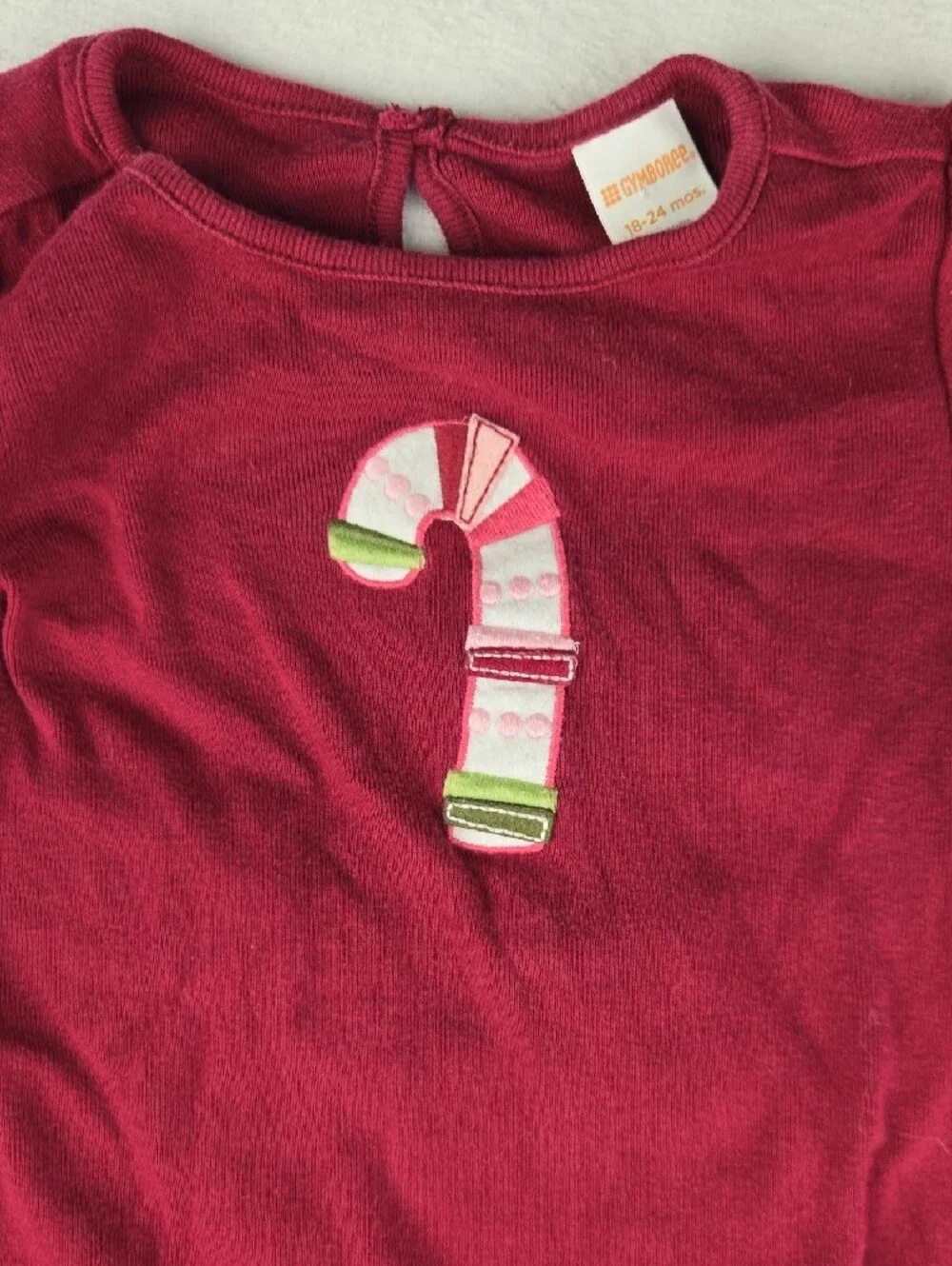Gymboree Candy Cane Top and Pants Striped Outfit Size 18-24 Burgundy